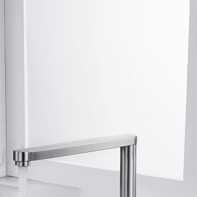 Modern Stainless Steel Kitchen Faucet with Single Handle Lead Free Faucet Clearhalo 'Home Improvement' 'home_improvement' 'home_improvement_kitchen_faucets' 'Kitchen Faucets' 'Kitchen Remodel & Kitchen Fixtures' 'Kitchen Sinks & Faucet Components' 'kitchen_faucets' 1200x1200_6c6d5155-9448-4844-a4ba-43e5fabab195