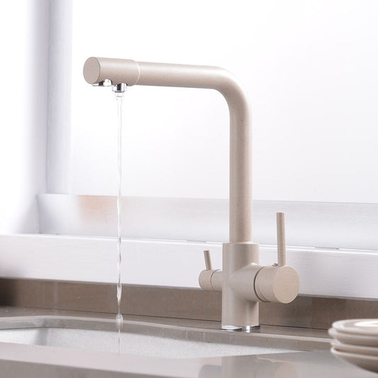 Modern Pure Color Kitchen Faucet with Handles and Supply Lines Bar Faucet Clearhalo 'Home Improvement' 'home_improvement' 'home_improvement_kitchen_faucets' 'Kitchen Faucets' 'Kitchen Remodel & Kitchen Fixtures' 'Kitchen Sinks & Faucet Components' 'kitchen_faucets' 1200x1200_6c72908d-97db-4b8a-be03-507f522f9dbb