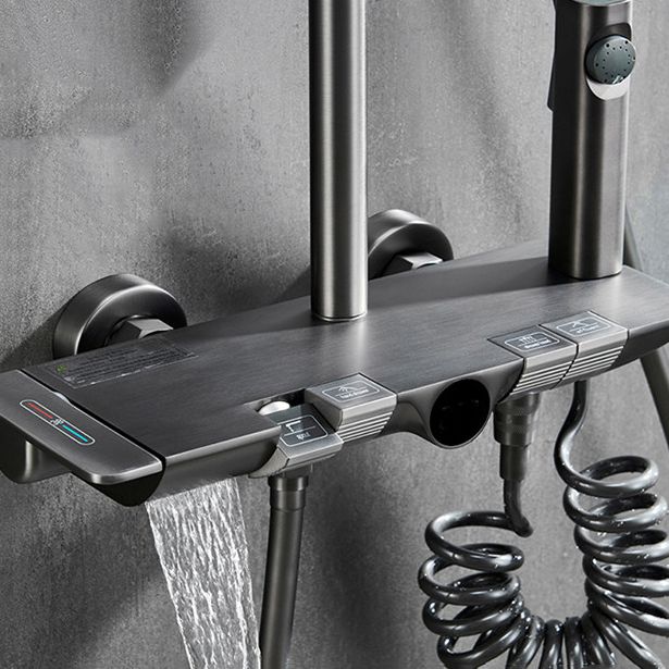 Modern Shower System Adjustable Shower Head Slide Bar Wall Mounted Shower Set Clearhalo 'Bathroom Remodel & Bathroom Fixtures' 'Home Improvement' 'home_improvement' 'home_improvement_shower_faucets' 'Shower Faucets & Systems' 'shower_faucets' 'Showers & Bathtubs Plumbing' 'Showers & Bathtubs' 1200x1200_6c7bf529-344c-4e62-9d0e-6820336172db