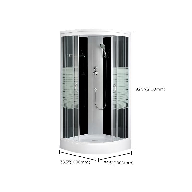 Rounded Shower Stall with Shower Base Tempered Glass Shower Stall Clearhalo 'Bathroom Remodel & Bathroom Fixtures' 'Home Improvement' 'home_improvement' 'home_improvement_shower_stalls_enclosures' 'Shower Stalls & Enclosures' 'shower_stalls_enclosures' 'Showers & Bathtubs' 1200x1200_6c88e5ce-1647-4241-80fe-66b3dc1bad5c