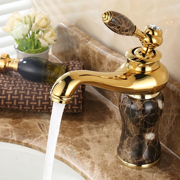 Glam Vessel Sink Faucet Lever Handle Low Arc Vessel Sink Bathroom Faucet Clearhalo 'Bathroom Remodel & Bathroom Fixtures' 'Bathroom Sink Faucets' 'Bathroom Sinks & Faucet Components' 'bathroom_sink_faucets' 'Home Improvement' 'home_improvement' 'home_improvement_bathroom_sink_faucets' 1200x1200_6c904cfb-b79d-4070-9fff-53bfaf69db11