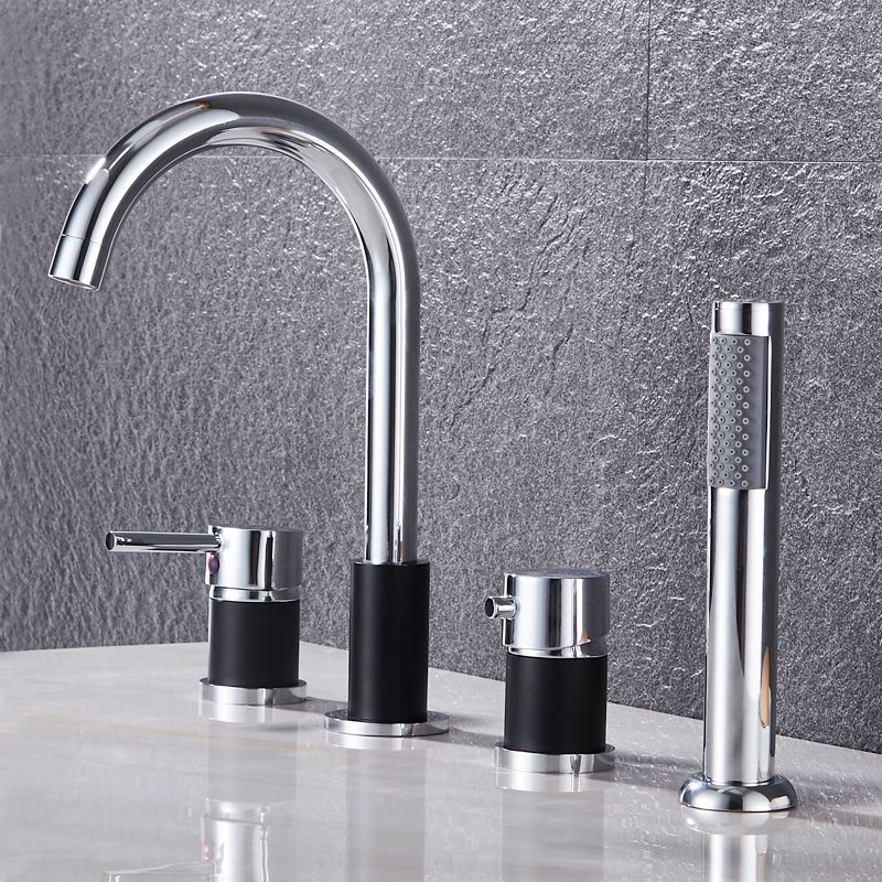 Modern Style Roman Tub Faucet Copper Deck-Mount Roman Tub Faucet Clearhalo 'Bathroom Remodel & Bathroom Fixtures' 'Bathtub Faucets' 'bathtub_faucets' 'Home Improvement' 'home_improvement' 'home_improvement_bathtub_faucets' 1200x1200_6cb01d91-f295-4675-8946-f4d5d9be32a1