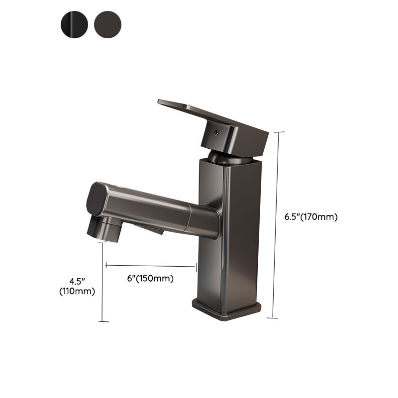 Bathroom Vessel Faucet High-Arc Swivel Spout Single Handle Faucet with Pull Out Sprayer Clearhalo 'Bathroom Remodel & Bathroom Fixtures' 'Bathroom Sink Faucets' 'Bathroom Sinks & Faucet Components' 'bathroom_sink_faucets' 'Home Improvement' 'home_improvement' 'home_improvement_bathroom_sink_faucets' 1200x1200_6cb83b46-9470-40bc-9841-a76ac3ee4a68