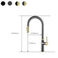 Touch Sensor Kitchen Faucet Swivel Spout with Pull Down Sprayer Clearhalo 'Home Improvement' 'home_improvement' 'home_improvement_kitchen_faucets' 'Kitchen Faucets' 'Kitchen Remodel & Kitchen Fixtures' 'Kitchen Sinks & Faucet Components' 'kitchen_faucets' 1200x1200_6cbcbfc3-e8bc-4c48-99e2-351dab930f51