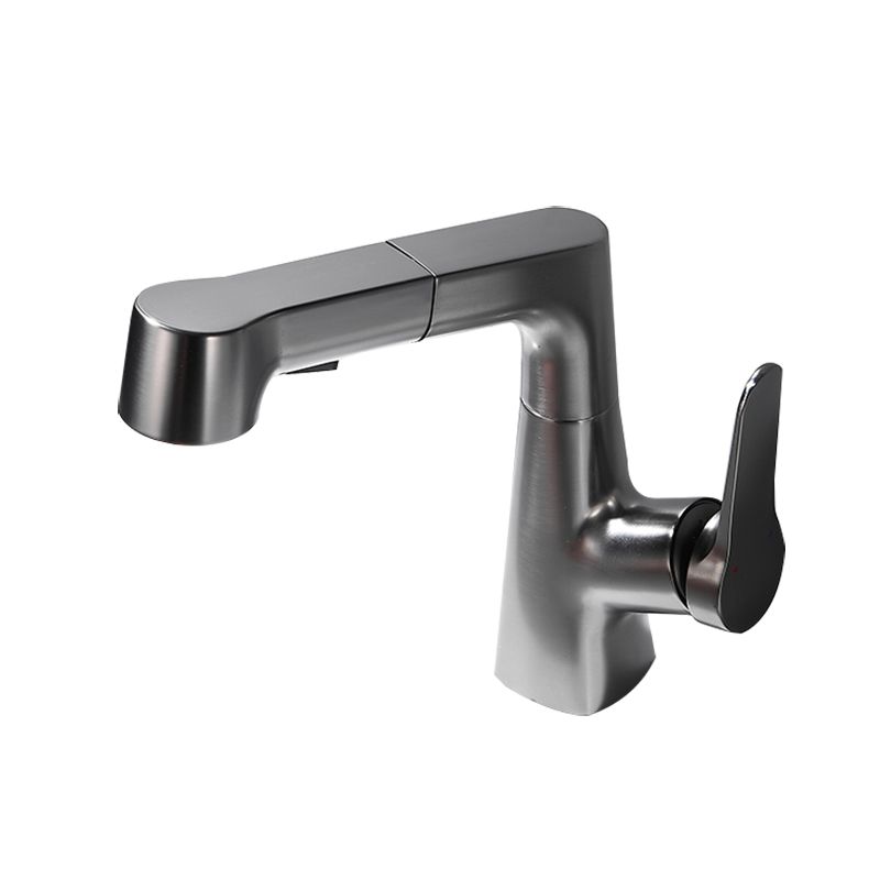 Bathroom Vessel Faucet High-Arc Swivel Spout Single Handle Faucet with Pull Out Sprayer Clearhalo 'Bathroom Remodel & Bathroom Fixtures' 'Bathroom Sink Faucets' 'Bathroom Sinks & Faucet Components' 'bathroom_sink_faucets' 'Home Improvement' 'home_improvement' 'home_improvement_bathroom_sink_faucets' 1200x1200_6ce760cd-e6b8-40ea-b56c-a32c11dadf86