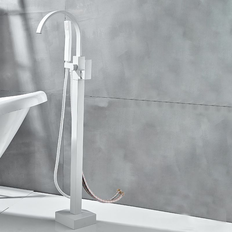 Modern Bathroom Faucet Pure Color High Arc Freestanding Tub Faucet Clearhalo 'Bathroom Remodel & Bathroom Fixtures' 'Bathtub Faucets' 'bathtub_faucets' 'Home Improvement' 'home_improvement' 'home_improvement_bathtub_faucets' 1200x1200_6ce83196-82df-4dfa-b7ca-9336ea89b1f7