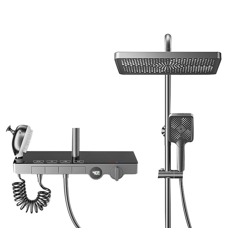 Modern Shower Set Slide Bar Handheld Shower Head Wall Mounted Shower System Clearhalo 'Bathroom Remodel & Bathroom Fixtures' 'Home Improvement' 'home_improvement' 'home_improvement_shower_faucets' 'Shower Faucets & Systems' 'shower_faucets' 'Showers & Bathtubs Plumbing' 'Showers & Bathtubs' 1200x1200_6d0e789e-e087-4b27-95f2-bcc518ccf95c