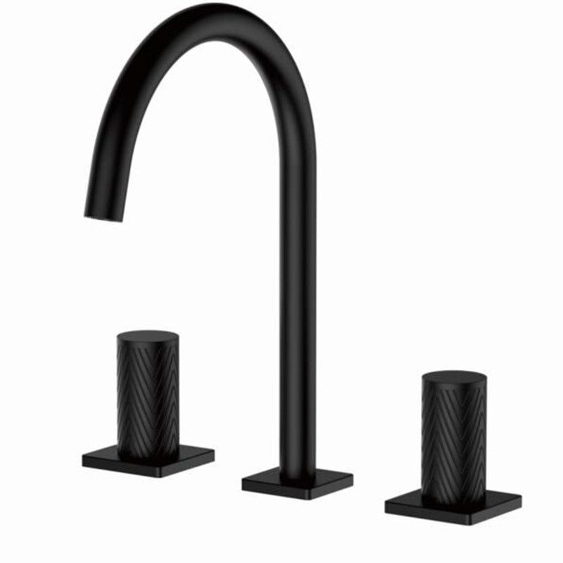 Luxury Vessel Sink Faucet Knob Handle 3 Holes Gooseneck Circular Vessel Faucet Clearhalo 'Bathroom Remodel & Bathroom Fixtures' 'Bathroom Sink Faucets' 'Bathroom Sinks & Faucet Components' 'bathroom_sink_faucets' 'Home Improvement' 'home_improvement' 'home_improvement_bathroom_sink_faucets' 1200x1200_6d1dec9b-4779-4582-b0aa-92b49cb6a2db