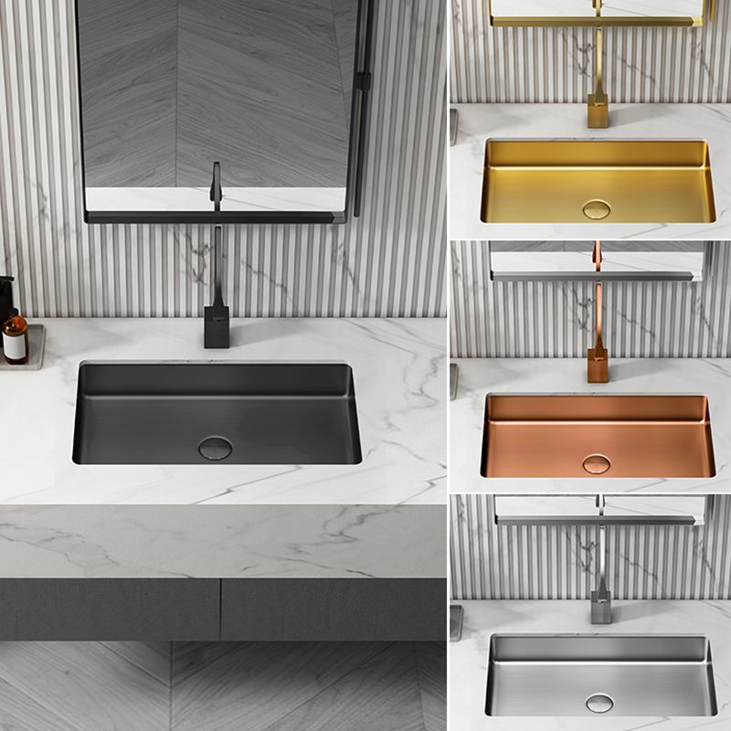 Modern Bathroom Sink Rectangular Metal Drop-in Bathroom Sink with Pop-Up Drain Clearhalo 'Bathroom Remodel & Bathroom Fixtures' 'Bathroom Sinks & Faucet Components' 'Bathroom Sinks' 'bathroom_sink' 'Home Improvement' 'home_improvement' 'home_improvement_bathroom_sink' 1200x1200_6d2016e2-fcdc-4f4b-8416-1f8ac0fe37a0