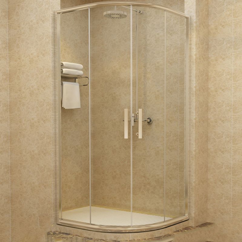 Corner Shower Enclosure Double Sliding Tempered Glass Shower Enclosure Clearhalo 'Bathroom Remodel & Bathroom Fixtures' 'Home Improvement' 'home_improvement' 'home_improvement_shower_stalls_enclosures' 'Shower Stalls & Enclosures' 'shower_stalls_enclosures' 'Showers & Bathtubs' 1200x1200_6d4c35f8-667a-4346-99bb-6f15da8146be