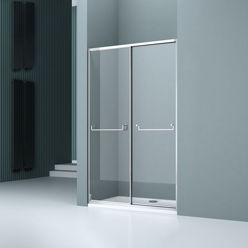 Full Frame Double Sliding Shower Door Tempered Glass Shower Door Clearhalo 'Bathroom Remodel & Bathroom Fixtures' 'Home Improvement' 'home_improvement' 'home_improvement_shower_tub_doors' 'Shower and Tub Doors' 'shower_tub_doors' 'Showers & Bathtubs' 1200x1200_6d4c3917-cef0-4539-9aa6-f8da8b142e00