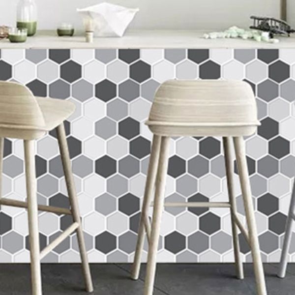 Mosaic Tile Wallpaper PVC Waterproof Peel & Stick Mosaic Tile with Hexagonal Shape Clearhalo 'Flooring 'Home Improvement' 'home_improvement' 'home_improvement_peel_stick_blacksplash' 'Peel & Stick Backsplash Tile' 'peel_stick_blacksplash' 'Walls & Ceilings' Walls and Ceiling' 1200x1200_6d605d25-9328-4340-b962-392f199eb89d