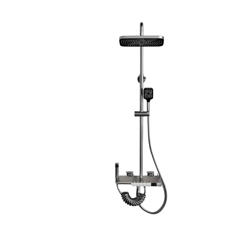 Modern Wall Mounted Shower Combo Slide Bar Included Shower Trim Clearhalo 'Bathroom Remodel & Bathroom Fixtures' 'Home Improvement' 'home_improvement' 'home_improvement_shower_faucets' 'Shower Faucets & Systems' 'shower_faucets' 'Showers & Bathtubs Plumbing' 'Showers & Bathtubs' 1200x1200_6d7cbf8d-a5f9-42fb-b838-507be894bf0d