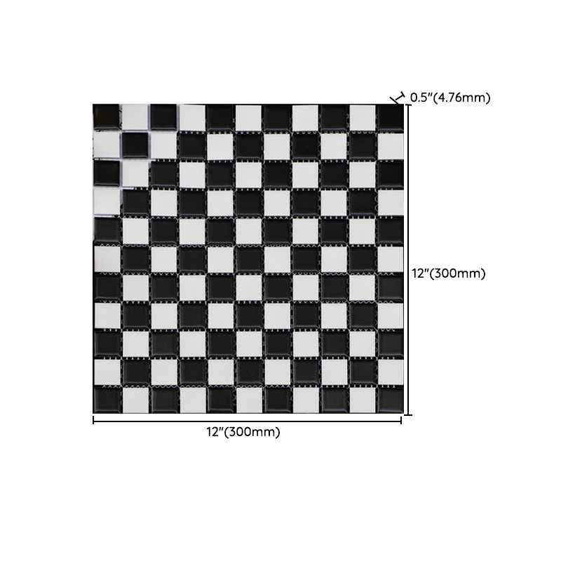 Black and White Wall Tile Mixed Material Mosaic Sheet Wall & Floor Tile Clearhalo 'Floor Tiles & Wall Tiles' 'floor_tiles_wall_tiles' 'Flooring 'Home Improvement' 'home_improvement' 'home_improvement_floor_tiles_wall_tiles' Walls and Ceiling' 1200x1200_6d843f99-ca2a-4233-bcea-149efd70b11e