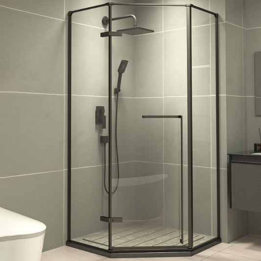 Framed Tempered Shower Doors Hinged Tempered Shower Bath Door Clearhalo 'Bathroom Remodel & Bathroom Fixtures' 'Home Improvement' 'home_improvement' 'home_improvement_shower_tub_doors' 'Shower and Tub Doors' 'shower_tub_doors' 'Showers & Bathtubs' 1200x1200_6d87e16b-4a58-482a-ab00-d728ead58ed4