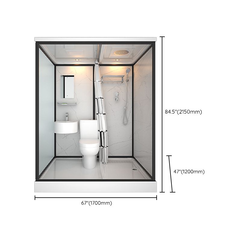 Bathroom Shower Stall Framed Single Sliding Rectangular Shower Enclosure Clearhalo 'Bathroom Remodel & Bathroom Fixtures' 'Home Improvement' 'home_improvement' 'home_improvement_shower_stalls_enclosures' 'Shower Stalls & Enclosures' 'shower_stalls_enclosures' 'Showers & Bathtubs' 1200x1200_6d905e79-15bc-4b1f-9755-448ec71afa98