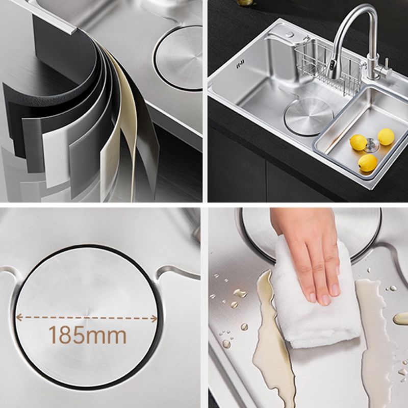 Contemporary Kitchen Sink Set Stainless Steel Friction Resistant Kitchen Sink Set Clearhalo 'Home Improvement' 'home_improvement' 'home_improvement_kitchen_sinks' 'Kitchen Remodel & Kitchen Fixtures' 'Kitchen Sinks & Faucet Components' 'Kitchen Sinks' 'kitchen_sinks' 1200x1200_6d907374-7f64-445a-a9ec-e22d1762fa01