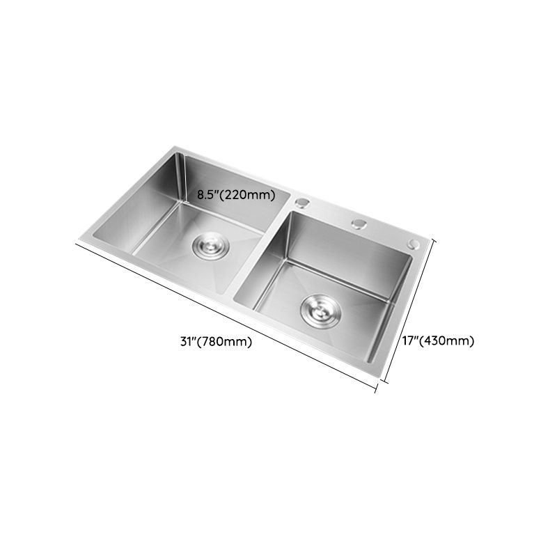 Classic Style Kitchen Sink Drop-In Stainless Steel Kitchen Sink with Drain Strainer Kit Clearhalo 'Home Improvement' 'home_improvement' 'home_improvement_kitchen_sinks' 'Kitchen Remodel & Kitchen Fixtures' 'Kitchen Sinks & Faucet Components' 'Kitchen Sinks' 'kitchen_sinks' 1200x1200_6d9ef2f6-1c4f-49d8-868c-f9aefbba259d