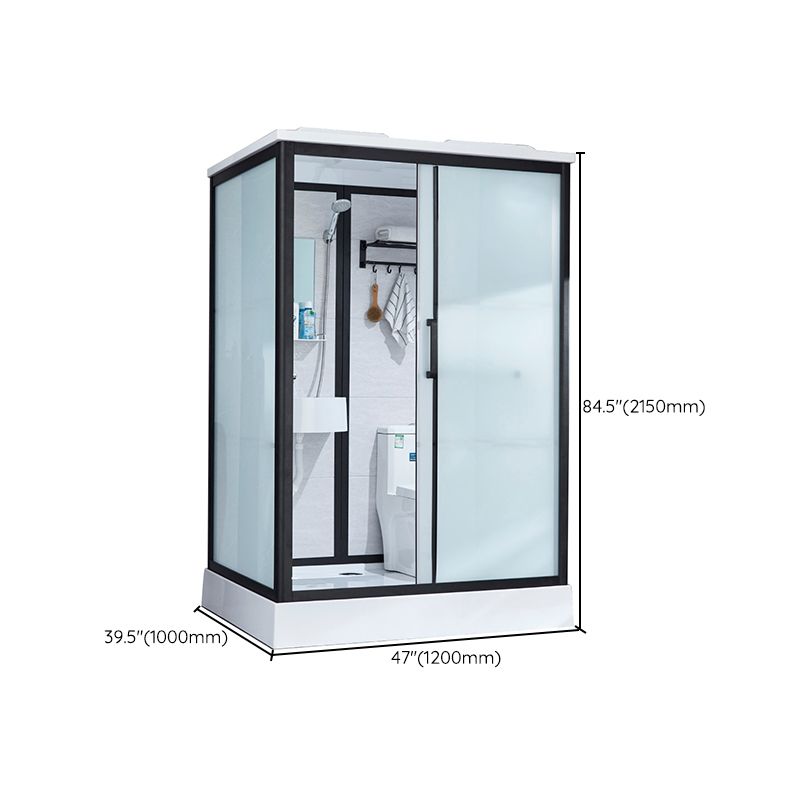 Framed Tempered Glass Shower Kit with Base Included Framed Shower Stall Clearhalo 'Bathroom Remodel & Bathroom Fixtures' 'Home Improvement' 'home_improvement' 'home_improvement_shower_stalls_enclosures' 'Shower Stalls & Enclosures' 'shower_stalls_enclosures' 'Showers & Bathtubs' 1200x1200_6daef436-955d-40b2-9cf6-ba41408284ac