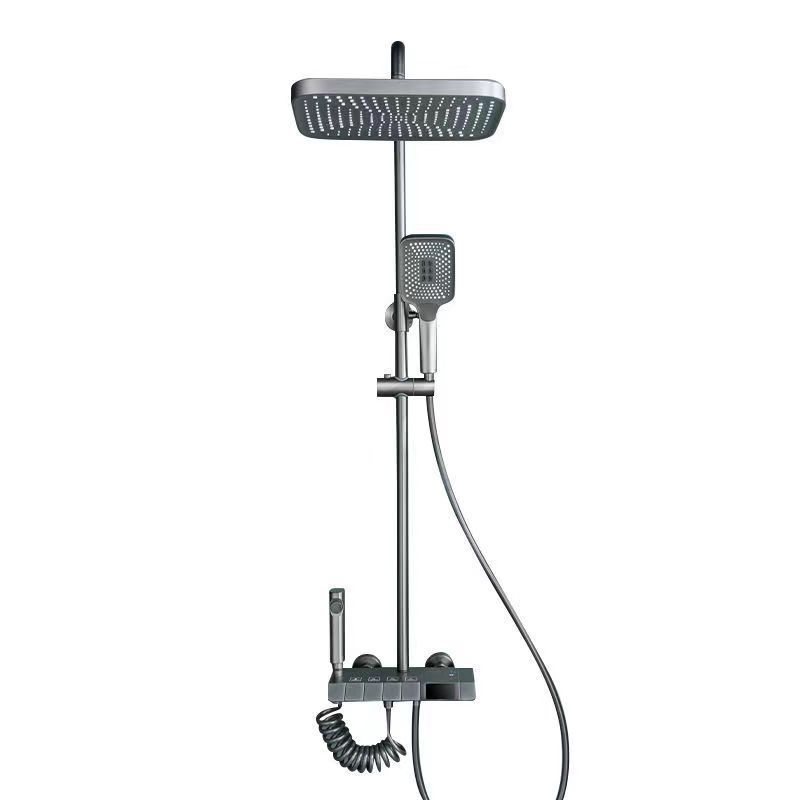 Bathroom Shower System Square Handheld Shower Head Wall Mounted Shower Trim Clearhalo 'Bathroom Remodel & Bathroom Fixtures' 'Home Improvement' 'home_improvement' 'home_improvement_shower_faucets' 'Shower Faucets & Systems' 'shower_faucets' 'Showers & Bathtubs Plumbing' 'Showers & Bathtubs' 1200x1200_6dcb2eee-90f4-4587-b2f6-50ab6ced68ba