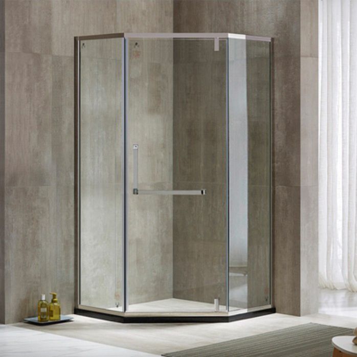 Pivot Stainless Steel Shower Enclosure Neo-Angle Clear Shower Stall Clearhalo 'Bathroom Remodel & Bathroom Fixtures' 'Home Improvement' 'home_improvement' 'home_improvement_shower_stalls_enclosures' 'Shower Stalls & Enclosures' 'shower_stalls_enclosures' 'Showers & Bathtubs' 1200x1200_6dcbba69-4251-40a6-9cd5-533623ce5d65