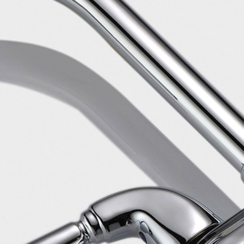 2-Handle High Arch Kitchen Faucet Contemporary Kitchen Sink Faucet with Deck Plate Clearhalo 'Home Improvement' 'home_improvement' 'home_improvement_kitchen_faucets' 'Kitchen Faucets' 'Kitchen Remodel & Kitchen Fixtures' 'Kitchen Sinks & Faucet Components' 'kitchen_faucets' 1200x1200_6dce8726-0d95-4a27-a3aa-73c6edcc87e8