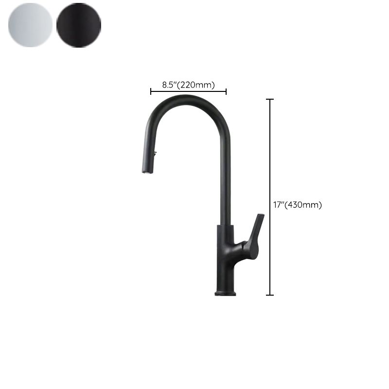 Contemporary Kitchen Sink Faucet Copper Swivel Spout with Pull out Faucet Clearhalo 'Home Improvement' 'home_improvement' 'home_improvement_kitchen_faucets' 'Kitchen Faucets' 'Kitchen Remodel & Kitchen Fixtures' 'Kitchen Sinks & Faucet Components' 'kitchen_faucets' 1200x1200_6de60714-8d2c-42a0-9c07-644a9e1b8940