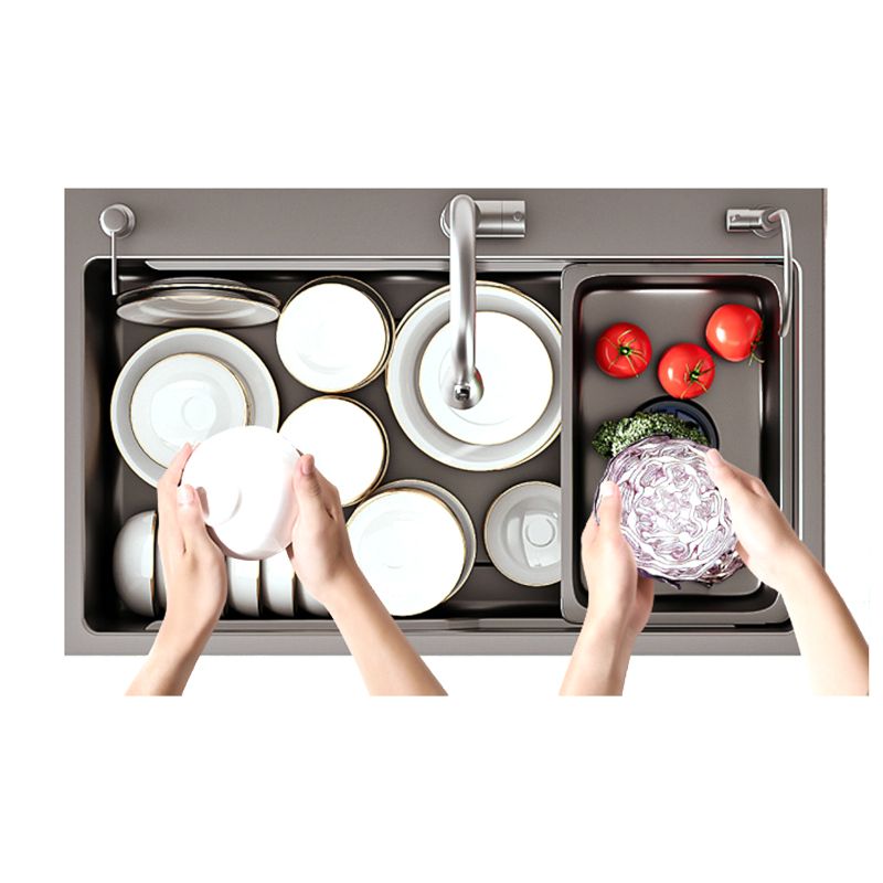 Contemporary Style Kitchen Sink Set Stainless Steel Friction Resistant Kitchen Sink Set Clearhalo 'Home Improvement' 'home_improvement' 'home_improvement_kitchen_sinks' 'Kitchen Remodel & Kitchen Fixtures' 'Kitchen Sinks & Faucet Components' 'Kitchen Sinks' 'kitchen_sinks' 1200x1200_6e2501be-1bd7-4c56-b24b-f70197749b19