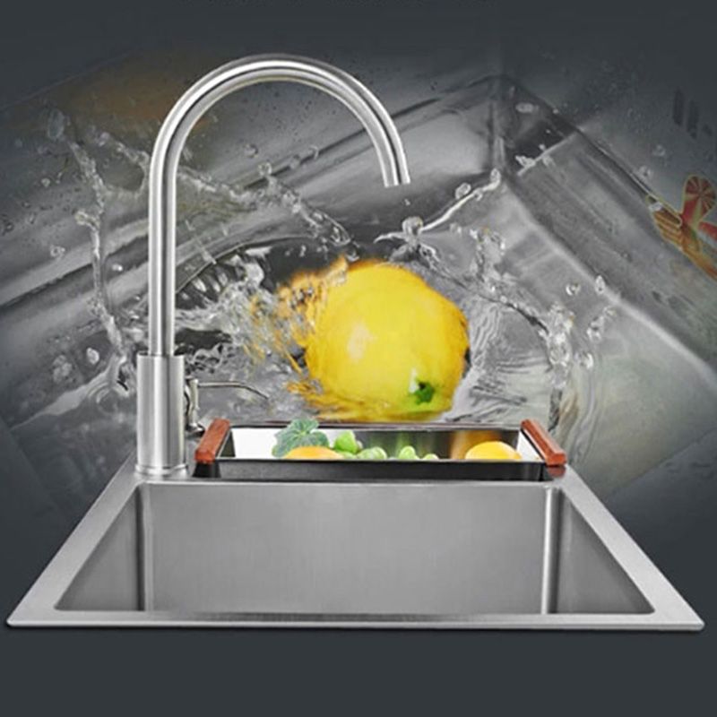 Rectangle Stainless Steel Kitchen Sink with Drain Assembly Contemporary Sink Clearhalo 'Home Improvement' 'home_improvement' 'home_improvement_kitchen_sinks' 'Kitchen Remodel & Kitchen Fixtures' 'Kitchen Sinks & Faucet Components' 'Kitchen Sinks' 'kitchen_sinks' 1200x1200_6e2fadaf-4691-4bd5-948b-86db7250808f