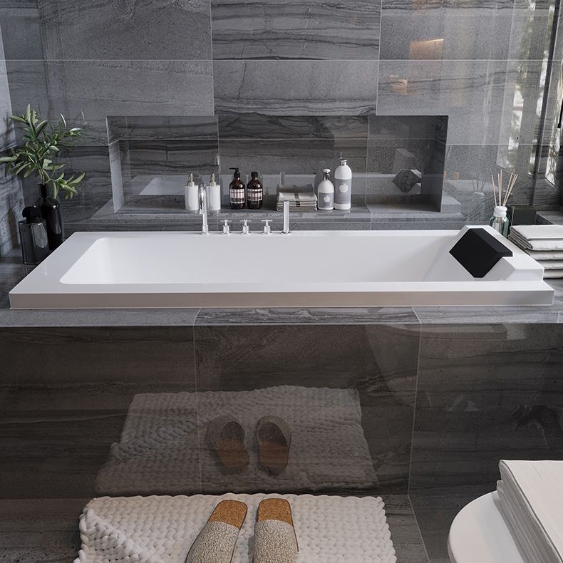 Acrylic White Rectangular Bath Modern Drop-in Soaking Bathtub Clearhalo 'Bathroom Remodel & Bathroom Fixtures' 'Bathtubs' 'Home Improvement' 'home_improvement' 'home_improvement_bathtubs' 'Showers & Bathtubs' 1200x1200_6e375e8e-d59e-4f10-a37e-014abd148e4d