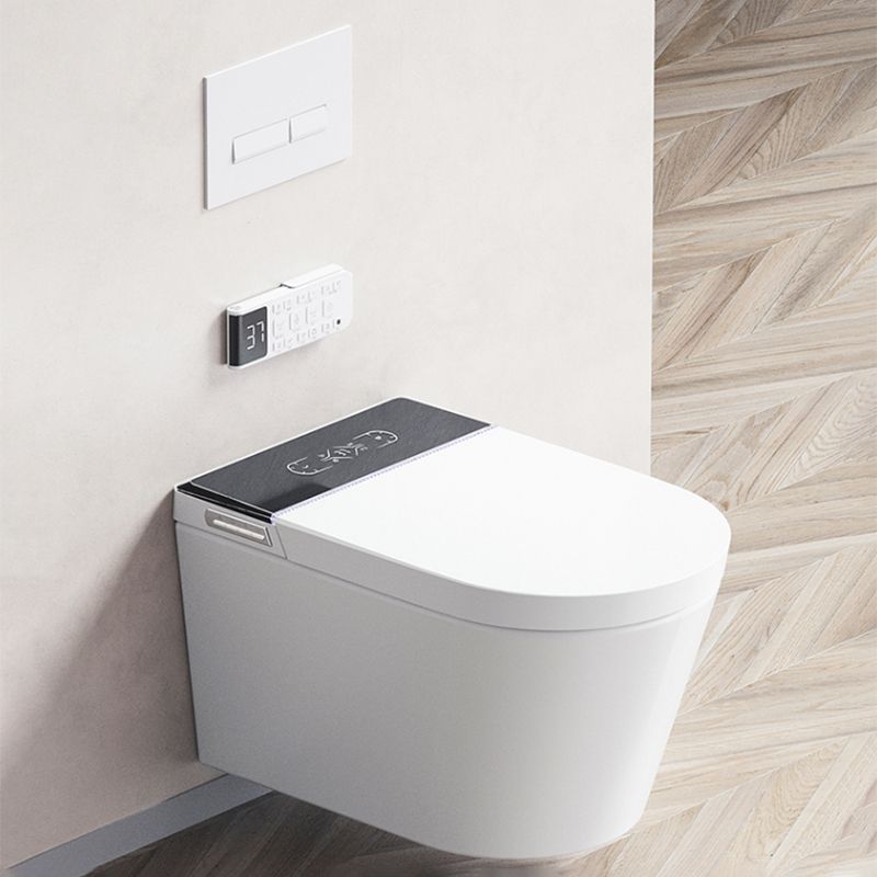 Contemporary Smart Toilet White Foot Sensor Elongated Dryer Wall Mounted Bidet Clearhalo 'Bathroom Remodel & Bathroom Fixtures' 'Bidets' 'Home Improvement' 'home_improvement' 'home_improvement_bidets' 'Toilets & Bidets' 1200x1200_6e4b985d-c3b3-4d4c-b339-ffb0d596f38a