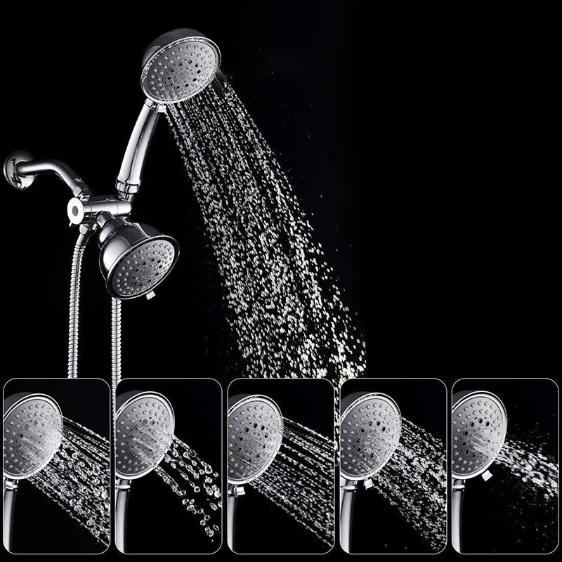 Traditional Style Shower Head Double Bathroom Shower Heads with Round Shape Clearhalo 'Bathroom Remodel & Bathroom Fixtures' 'Home Improvement' 'home_improvement' 'home_improvement_shower_heads' 'Shower Heads' 'shower_heads' 'Showers & Bathtubs Plumbing' 'Showers & Bathtubs' 1200x1200_6e52ca2c-b03b-4001-924c-a49d54ad7a93