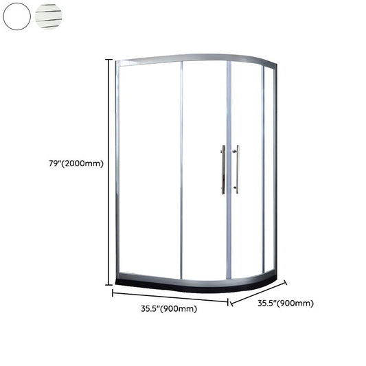 Clear Stainless Steel Shower Enclosure Framed Double Sliding Shower Kit Clearhalo 'Bathroom Remodel & Bathroom Fixtures' 'Home Improvement' 'home_improvement' 'home_improvement_shower_stalls_enclosures' 'Shower Stalls & Enclosures' 'shower_stalls_enclosures' 'Showers & Bathtubs' 1200x1200_6e5b8483-808d-453a-abe9-dca727c54fca