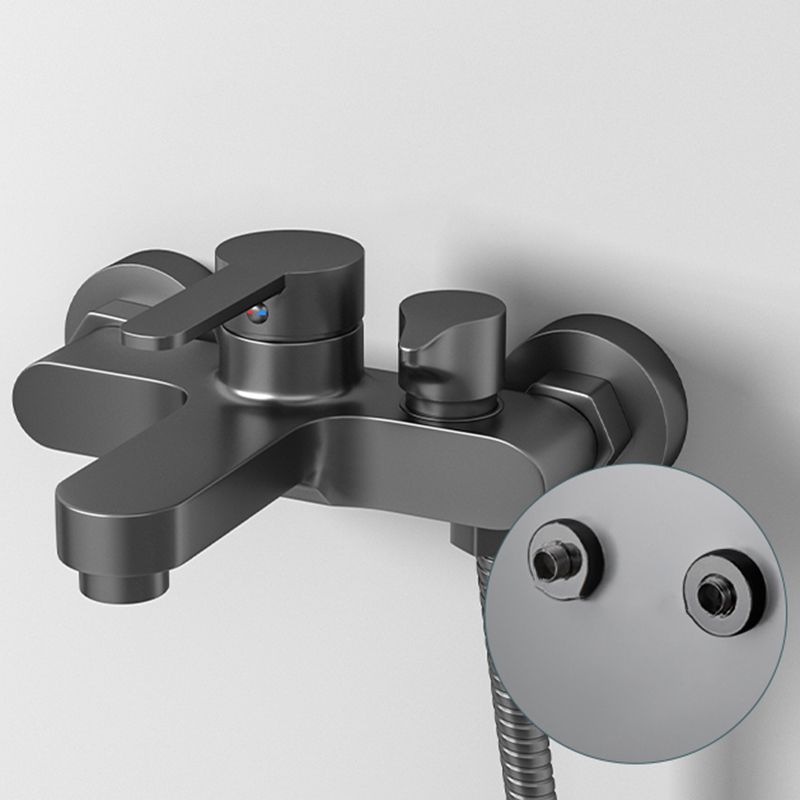 Contemporary Bath Filler Trim Wall Mounted Fixed Bathroom Faucet Clearhalo 'Bathroom Remodel & Bathroom Fixtures' 'Bathtub Faucets' 'bathtub_faucets' 'Home Improvement' 'home_improvement' 'home_improvement_bathtub_faucets' 1200x1200_6e6f0d41-b0ac-46d4-a2bb-c9cde299221a