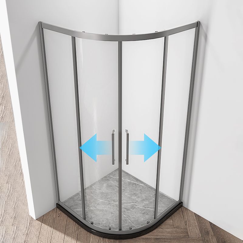 Neo-round 304 Stainless Steel Shower Kit Clear Double Sliding Shower Enclosure Clearhalo 'Bathroom Remodel & Bathroom Fixtures' 'Home Improvement' 'home_improvement' 'home_improvement_shower_stalls_enclosures' 'Shower Stalls & Enclosures' 'shower_stalls_enclosures' 'Showers & Bathtubs' 1200x1200_6e927248-54a7-4957-a3f6-5e82da06c666