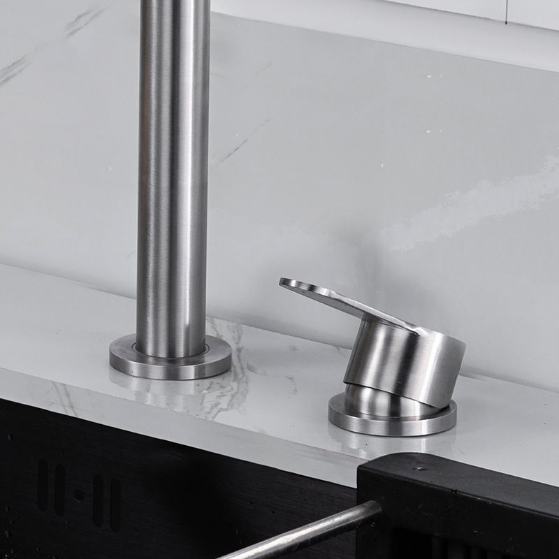 Modern Stainless Steel Kitchen Faucet with Single Handle Lead Free Faucet Clearhalo 'Home Improvement' 'home_improvement' 'home_improvement_kitchen_faucets' 'Kitchen Faucets' 'Kitchen Remodel & Kitchen Fixtures' 'Kitchen Sinks & Faucet Components' 'kitchen_faucets' 1200x1200_6e95d415-73ca-4ac3-8ca0-c24c0ba7277f