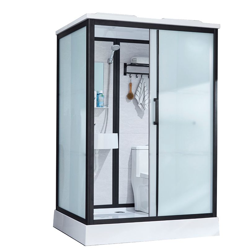 One Piece Tempered Glass Single Sliding Shower Kit White Frame Shower Enclosure Clearhalo 'Bathroom Remodel & Bathroom Fixtures' 'Home Improvement' 'home_improvement' 'home_improvement_shower_stalls_enclosures' 'Shower Stalls & Enclosures' 'shower_stalls_enclosures' 'Showers & Bathtubs' 1200x1200_6ede6b03-3df6-4823-a2e3-6d11fc137d4f
