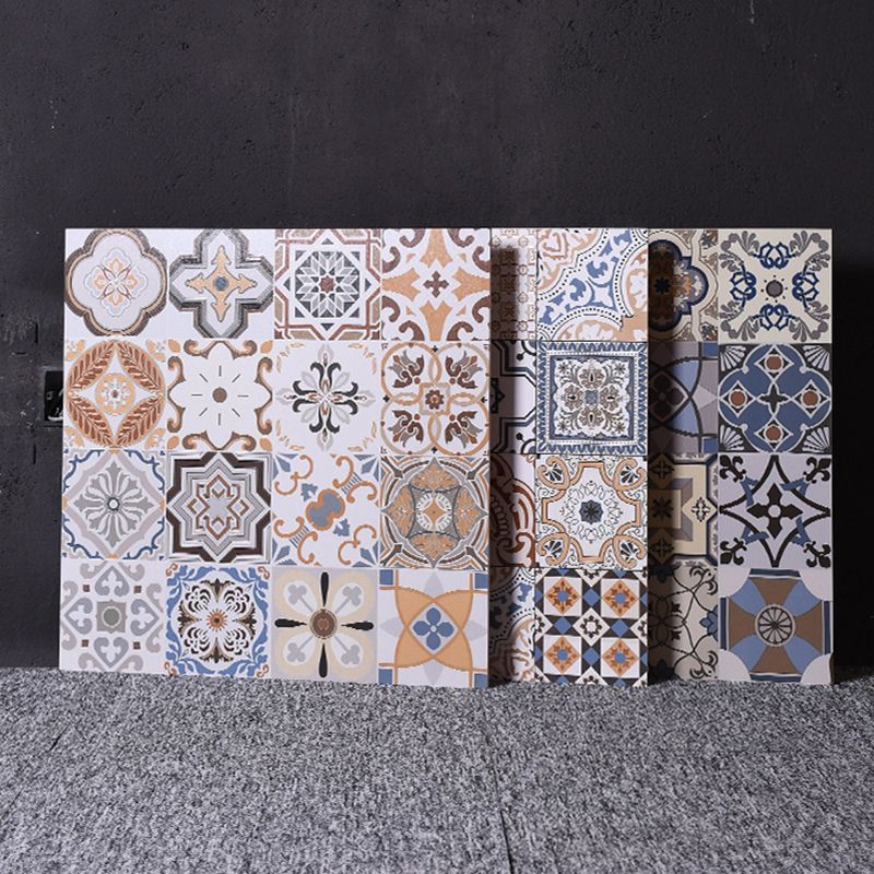Morocco Square Tile Flower Pattern Singular Tile for Bathroom Clearhalo 'Floor Tiles & Wall Tiles' 'floor_tiles_wall_tiles' 'Flooring 'Home Improvement' 'home_improvement' 'home_improvement_floor_tiles_wall_tiles' Walls and Ceiling' 1200x1200_6ee1513d-75f0-4013-bdeb-92134c8248e2