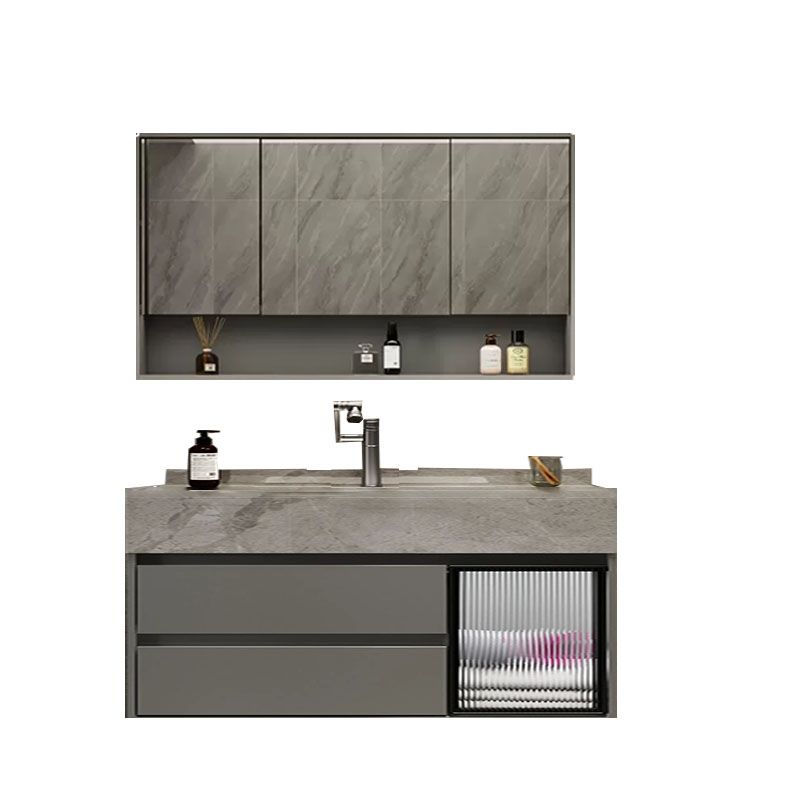 Grey Wall Mount Wood Bathroom Vanity Set with Mirror Included Clearhalo 'Bathroom Remodel & Bathroom Fixtures' 'Bathroom Vanities' 'bathroom_vanities' 'Home Improvement' 'home_improvement' 'home_improvement_bathroom_vanities' 1200x1200_6ee2b5e4-bea0-42f8-94af-5ab7403e3819