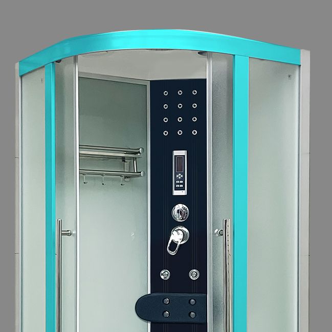 Double Sliding Rounded Shower Stall Frosted Tempered Glass Shower Kit Clearhalo 'Bathroom Remodel & Bathroom Fixtures' 'Home Improvement' 'home_improvement' 'home_improvement_shower_stalls_enclosures' 'Shower Stalls & Enclosures' 'shower_stalls_enclosures' 'Showers & Bathtubs' 1200x1200_6effc599-420c-4074-8973-0654dddc26af