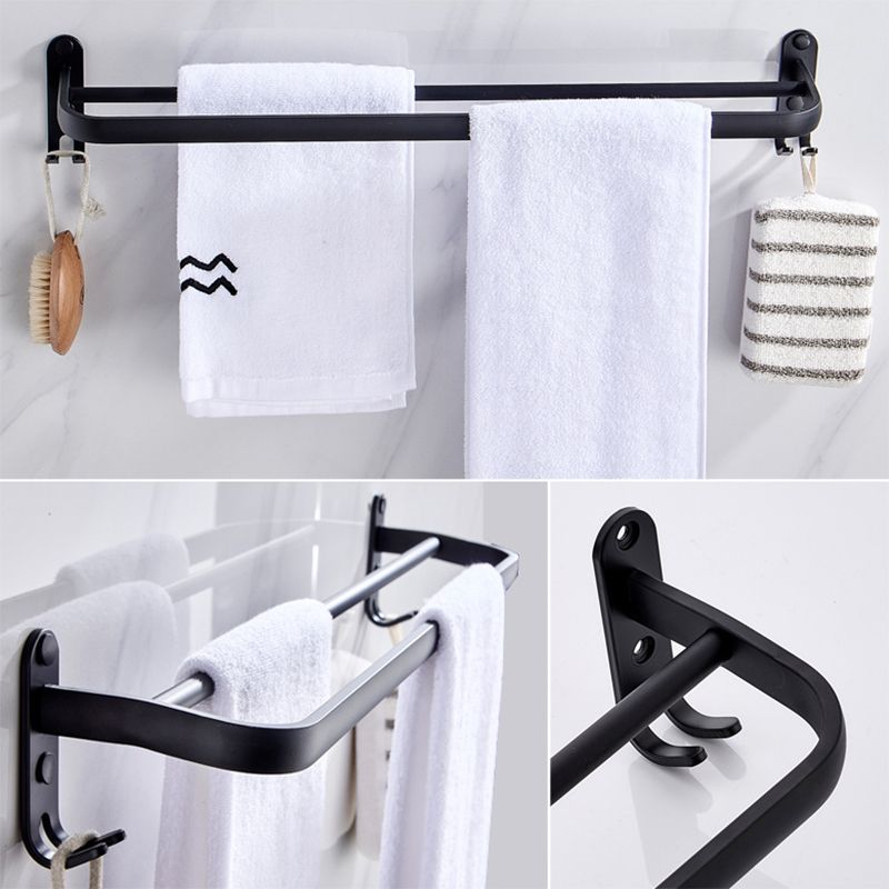 Contemporary Aluminum Bath Hardware Set Black Bathroom Accessory Kit Clearhalo 'Bathroom Hardware Sets' 'Bathroom Hardware' 'Bathroom Remodel & Bathroom Fixtures' 'bathroom_hardware_sets' 'Home Improvement' 'home_improvement' 'home_improvement_bathroom_hardware_sets' 1200x1200_6f0fd821-238d-4039-b89f-460bd2746a62