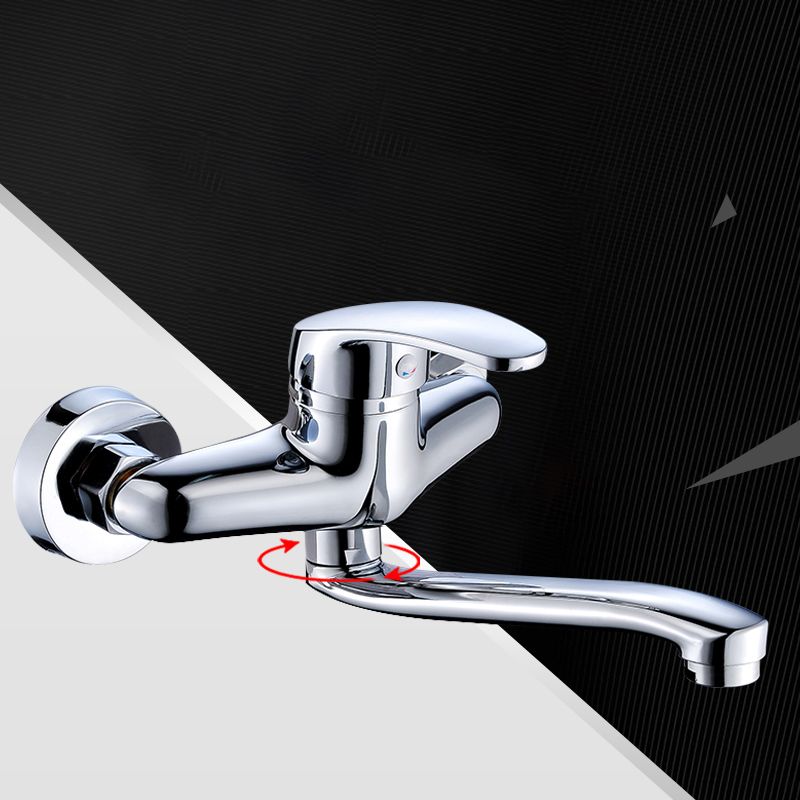 Industrial Kitchen Faucet Lever Handle Wall Mounted High Arc Faucet Clearhalo 'Home Improvement' 'home_improvement' 'home_improvement_kitchen_faucets' 'Kitchen Faucets' 'Kitchen Remodel & Kitchen Fixtures' 'Kitchen Sinks & Faucet Components' 'kitchen_faucets' 1200x1200_6f115639-6f8d-41b7-a082-27be5ac33412