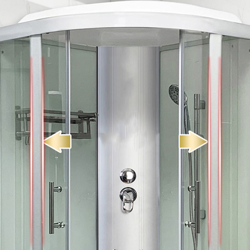 Round Tub & Shower Kit Double Sliding Tempered Glass Tub & Shower Kit Clearhalo 'Bathroom Remodel & Bathroom Fixtures' 'Home Improvement' 'home_improvement' 'home_improvement_shower_stalls_enclosures' 'Shower Stalls & Enclosures' 'shower_stalls_enclosures' 'Showers & Bathtubs' 1200x1200_6f2d62ea-0c78-4b22-aabe-f0430b63057e