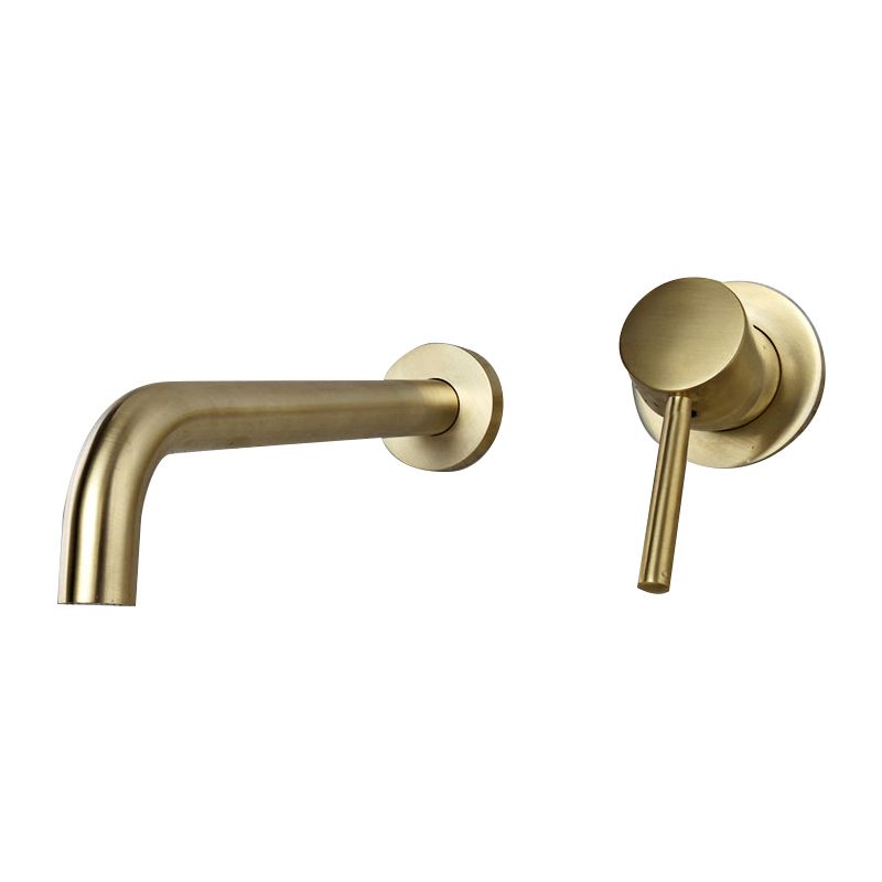 Wall Mounted Metal Tub Filler Low Arc Tubular Bathroom Faucet Clearhalo 'Bathroom Remodel & Bathroom Fixtures' 'Bathtub Faucets' 'bathtub_faucets' 'Home Improvement' 'home_improvement' 'home_improvement_bathtub_faucets' 1200x1200_6f432c33-35ff-431f-ac2e-300006a1d9b6