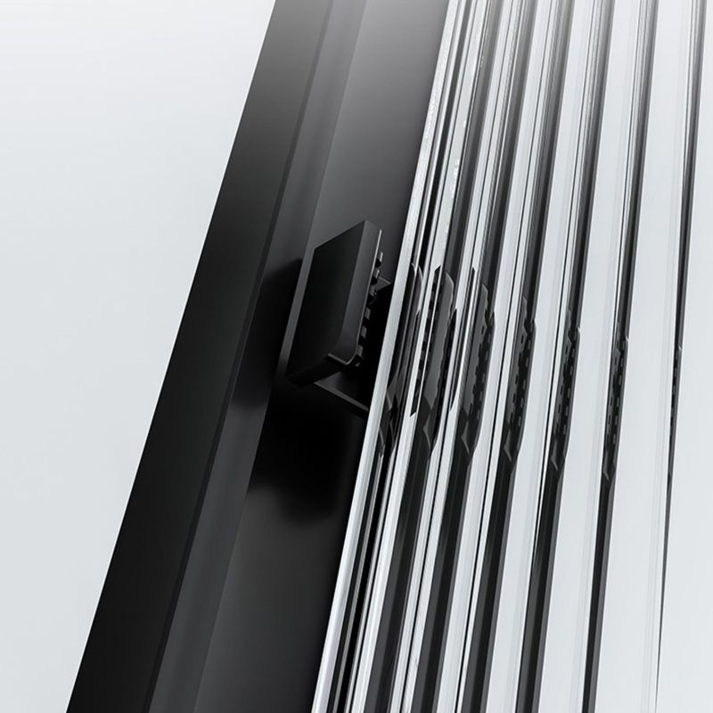 Black Stainless Steel Narrow Frame Semi Frameless Double Sliding Shower Door Clearhalo 'Bathroom Remodel & Bathroom Fixtures' 'Home Improvement' 'home_improvement' 'home_improvement_shower_tub_doors' 'Shower and Tub Doors' 'shower_tub_doors' 'Showers & Bathtubs' 1200x1200_6f4d996d-0a82-49fe-b874-28bee7cf8b2c