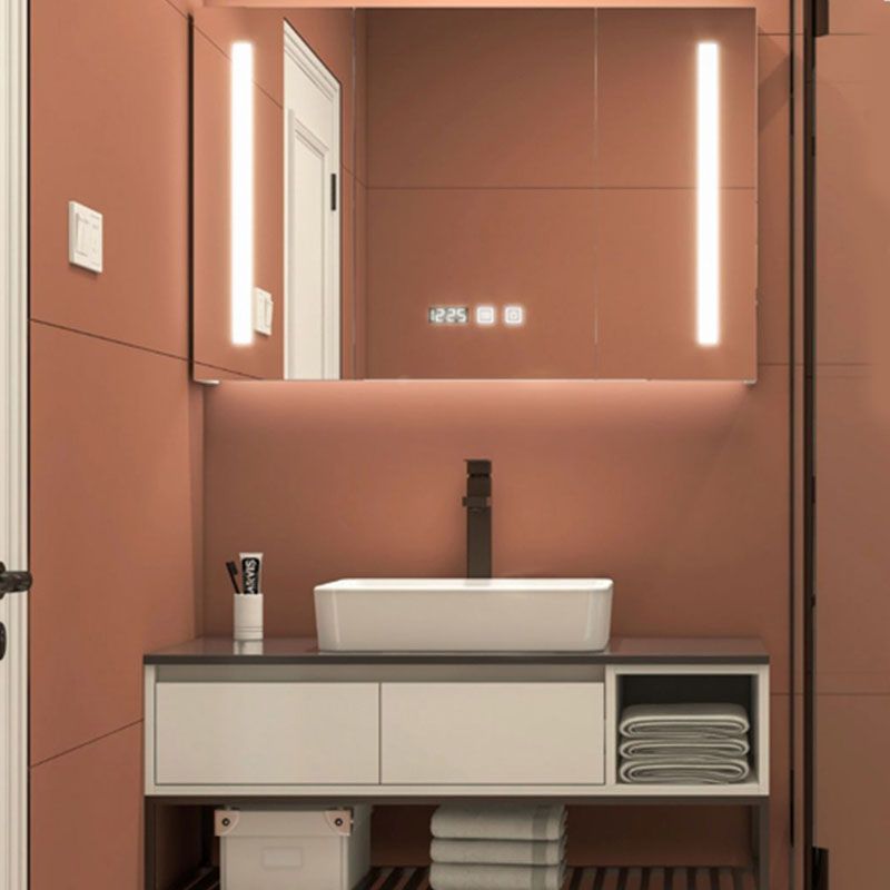 Modern Bathroom Sink Vanity Limestone Top Faucet and Shelving Included Clearhalo 'Bathroom Remodel & Bathroom Fixtures' 'Bathroom Vanities' 'bathroom_vanities' 'Home Improvement' 'home_improvement' 'home_improvement_bathroom_vanities' 1200x1200_6f59bf64-0741-4238-beb9-c82578de8316