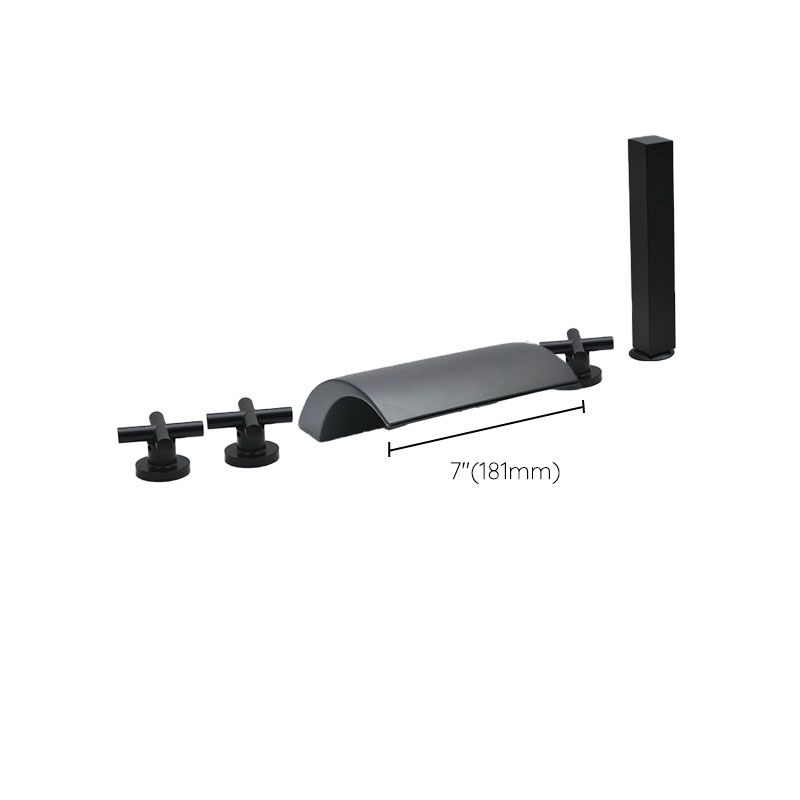 Modern Waterfall Spout Tub Faucet Bathroom Low Arc Bathtub Faucet Clearhalo 'Bathroom Remodel & Bathroom Fixtures' 'Bathtub Faucets' 'bathtub_faucets' 'Home Improvement' 'home_improvement' 'home_improvement_bathtub_faucets' 1200x1200_6f6ddb3e-4cc3-4813-90ec-2ae07a08c183