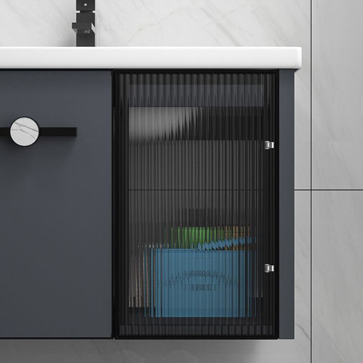 Rectangular Single Bathroom Vanity Modern Dark Gray Metal Base Vanity Set Clearhalo 'Bathroom Remodel & Bathroom Fixtures' 'Bathroom Vanities' 'bathroom_vanities' 'Home Improvement' 'home_improvement' 'home_improvement_bathroom_vanities' 1200x1200_6fa2f9b1-939d-4e93-9552-cd97c862b7f4