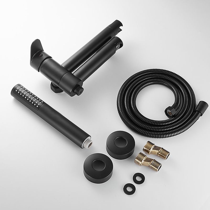 Contemporary Wall Mounted Tub Filler Single Handle Metal Faucet Clearhalo 'Bathroom Remodel & Bathroom Fixtures' 'Bathtub Faucets' 'bathtub_faucets' 'Home Improvement' 'home_improvement' 'home_improvement_bathtub_faucets' 1200x1200_6faf343c-16a3-4738-b8df-34676dd97acf