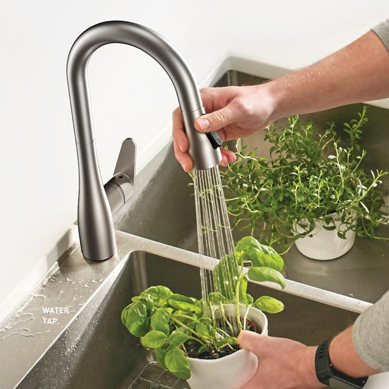 Modern Touch Sensor Kitchen Sink Faucet Swivel Spout with Pull Down Sprayer Clearhalo 'Home Improvement' 'home_improvement' 'home_improvement_kitchen_faucets' 'Kitchen Faucets' 'Kitchen Remodel & Kitchen Fixtures' 'Kitchen Sinks & Faucet Components' 'kitchen_faucets' 1200x1200_6fd94d28-87f7-4170-9a17-edf19deb71a9